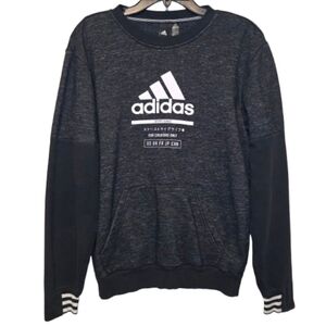 Adidas For Creators Only Crewneck Sweatshirt Black Dark Heather Gray Size Small